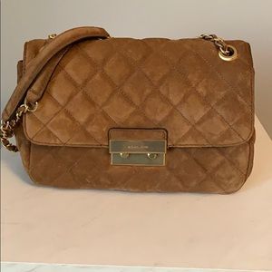 Michael Kors “Sloan” quilted convertible suede bag